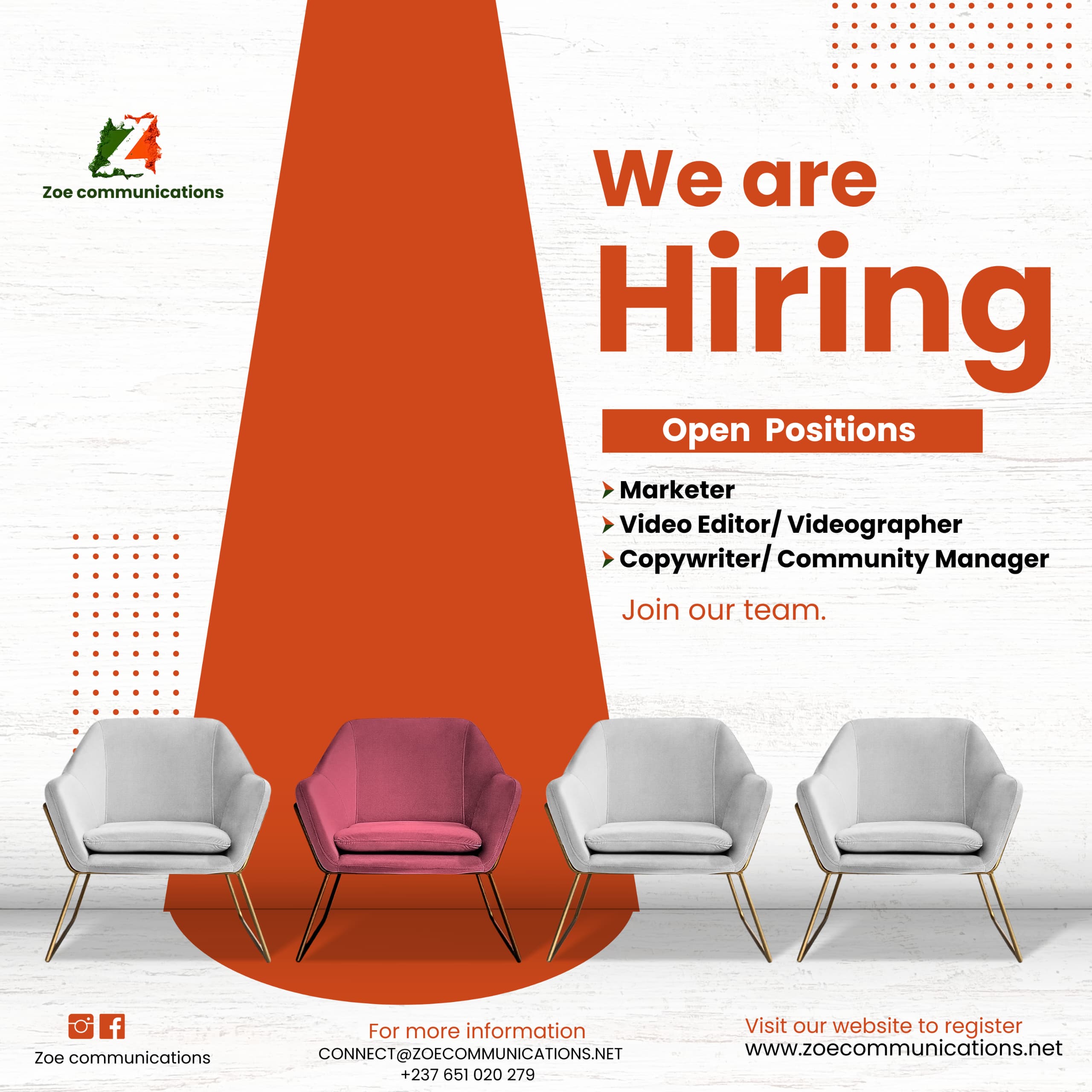 We are hiring at zoe communications